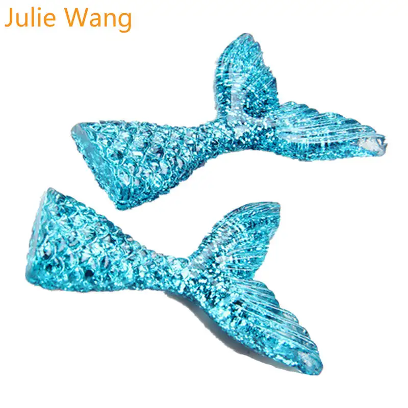Julie Wang 10 шт. многоцветные Подвески в виде хвоста русалки ручной работы для украшения ювелирных изделий Аксессуары - Окраска металла: Color 9