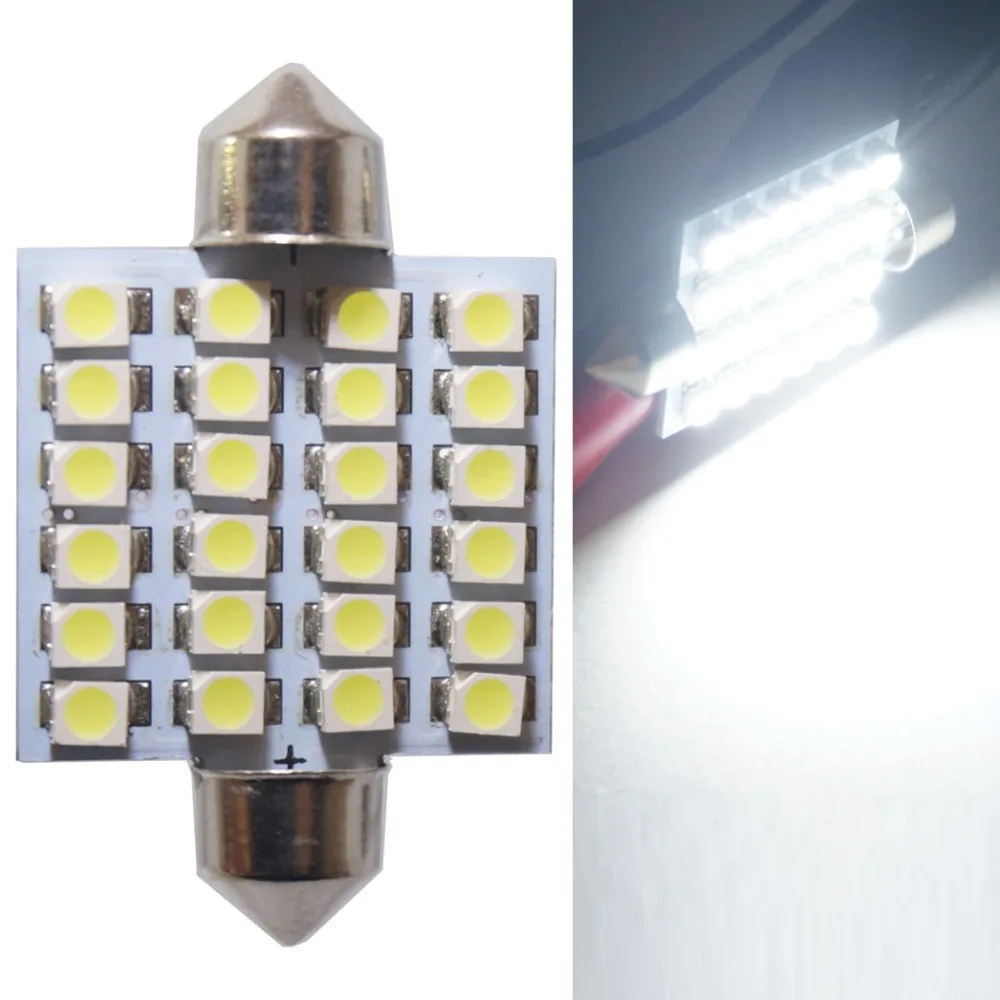 AORUNYEBAO 2 шт. гирлянда 31 м 36 мм 39 41 12 В C5W C10W белый 24 SMD 3528 Светодиодный светильник для