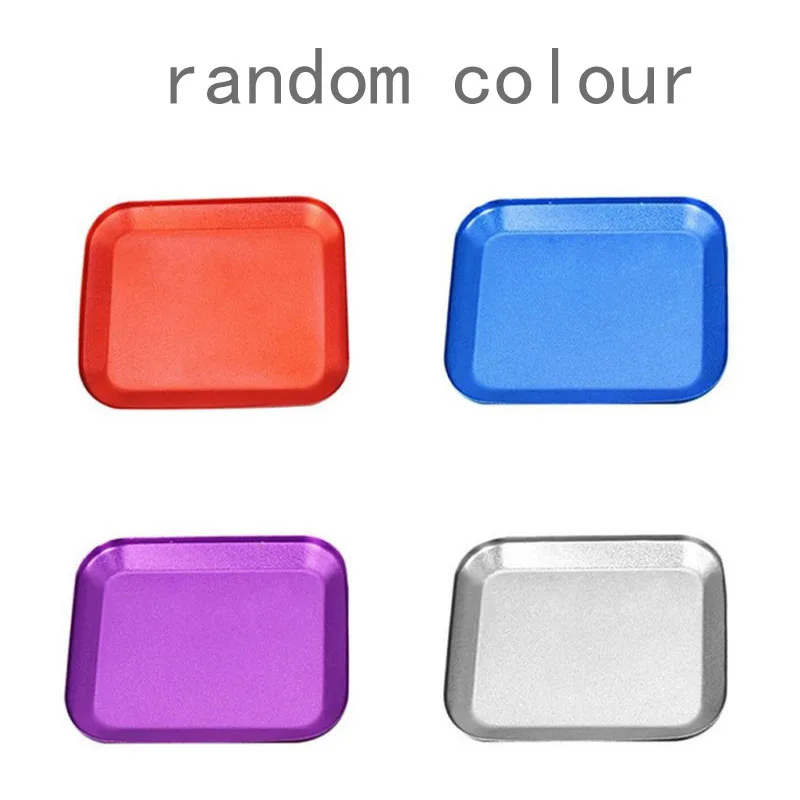 1pc Magnetic Tray Stainless Steel Square Screw Parts Bowl Tray Dish Suction Pad Absorb Dish Storage Tool Color Random