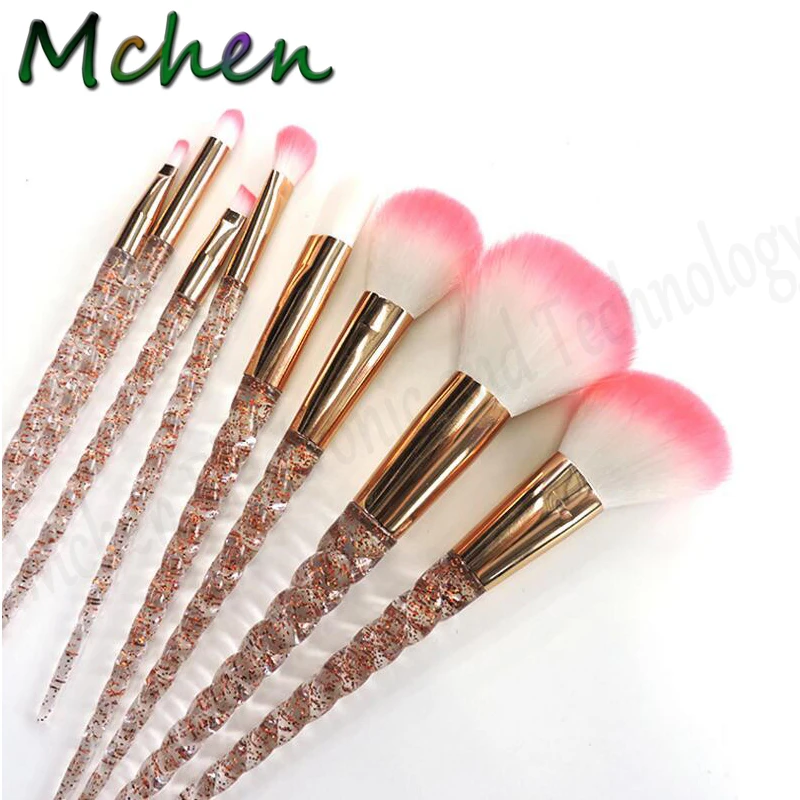 Горячие единорог, макияжные кисточки, Набор Make up pincels пудра для макияжа Косметика Тени для век, косметическое средство, блестящая Переливающаяся губ Инструменты для румян