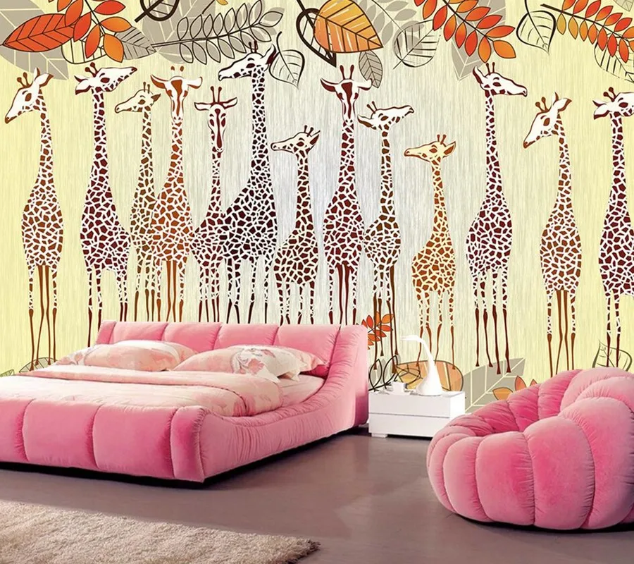 Пользовательские большие фрески абстрактные оленьи леса обои papel де parede гостиной