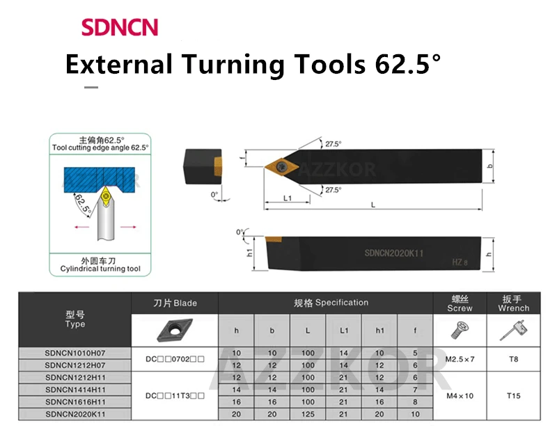 Внешний Цилиндрический Токарный Инструмент режущий стержень SDNCN1616H07 токарный