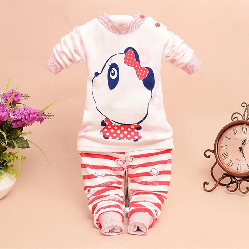bear Baby Boy Girl Clothes Kids Clothes Sets T-shirt+pants Suit Clothing Set Cloud Printed Clothes Newborn Sport Suits - Цвет: bear