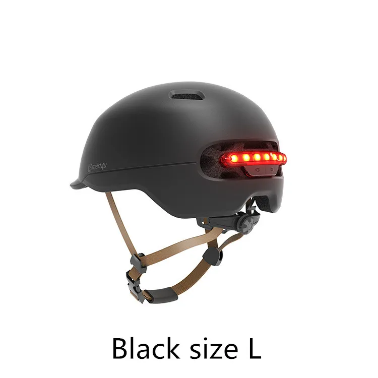 Black L size Xiaomi велосипедный Смарт флэш шлемы матовый для мужчин и женщин шлем задний светильник горная дорога скутер Интегрально литой электромобиль - Цвет: Black L size
