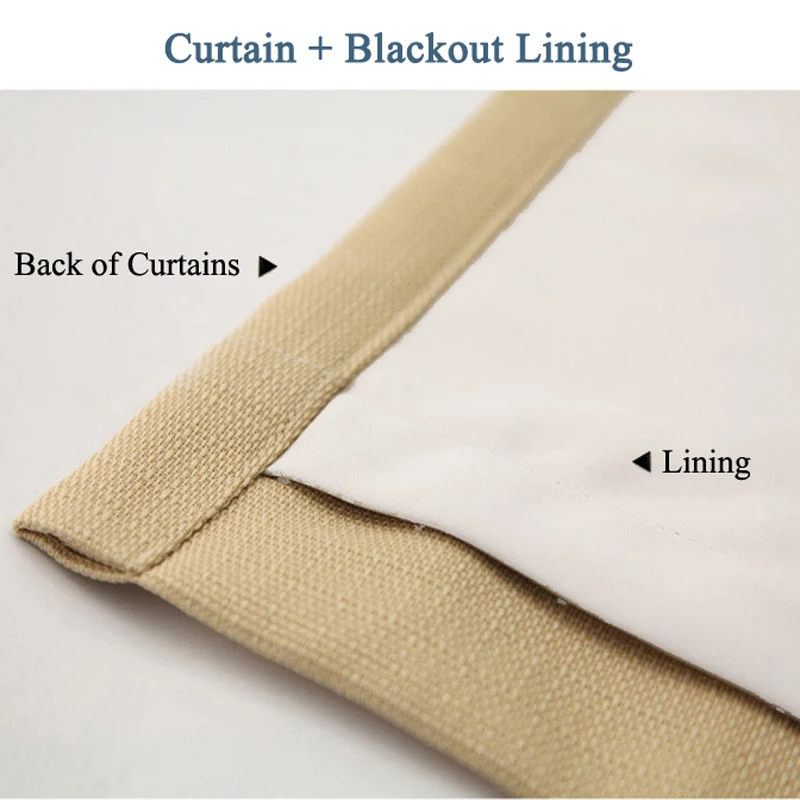 MAKEHOME White Colors Thermal Blackout Lining Curtains for the Bedroom Living Room Kitchen Window Blinds Curtains Drapes images - 6