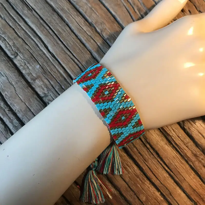 SHINUSBOHO, мужские браслеты, модные геометрические ювелирные изделия, Boho Miyuki, браслет для женщин, ручная работа, подарки, браслет дружбы, регулируемый - Окраска металла: MI-9B0007