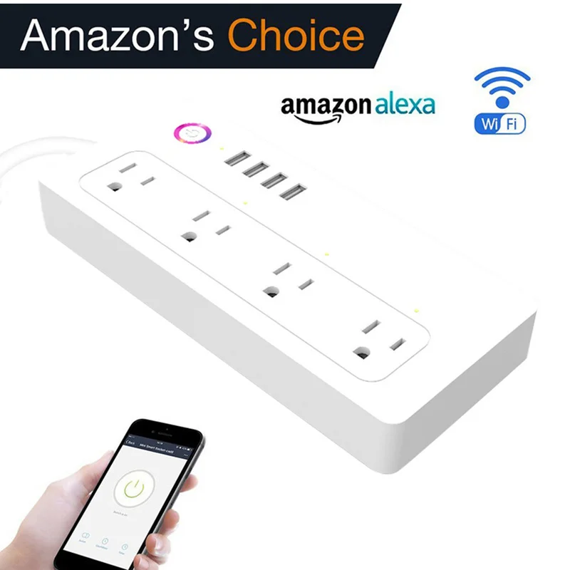 4 USB порта Голосовое управление Smart Wifi power Strip surge protector несколько розеток питания для Amazon Echo Alexa Google домашний таймер