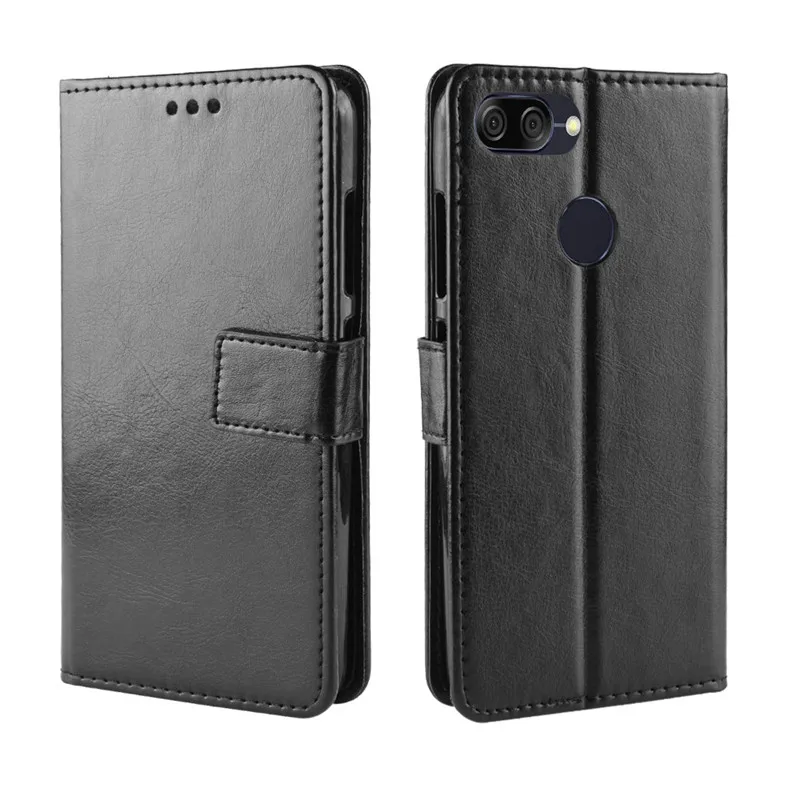 Black Asus Zenfone Max Plus M1 ZB570TL чехол для телефона из искусственной кожи для Asus ZB570TL ZB ZB570 570 570TL TL X018DC X018D чехол с откидной крышкой - Цвет: Black