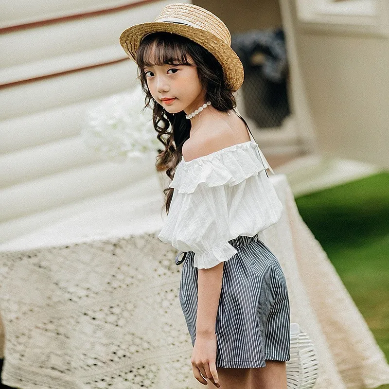 Комплекты одежды для больших детей лето 2019 хлопковый комплект девочек