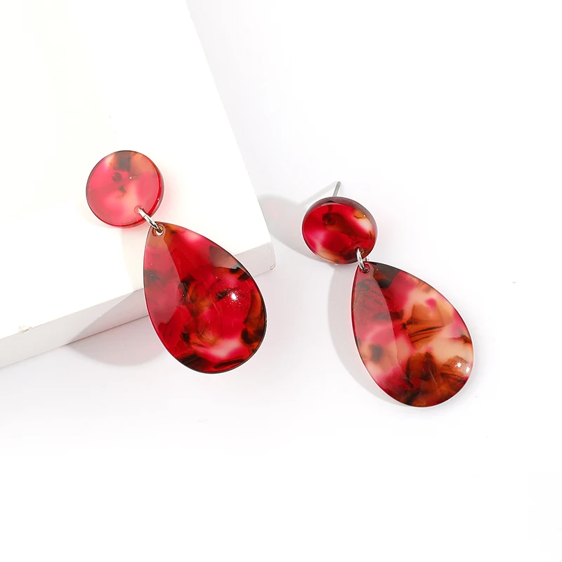 Женские длинные серьги подвески Boho акриловые геометрические из ацетата