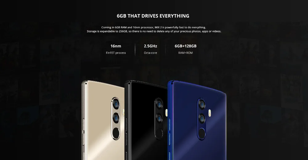 Doogee Mix 2, 6 ГБ ОЗУ, 128 Гб ПЗУ, смартфон, 5,99 дюймов, FHD Безель, Восьмиядерный, 4 камеры, 16 Мп+ 13 МП, Android 7,1, мобильный телефон с функцией распознавания лица
