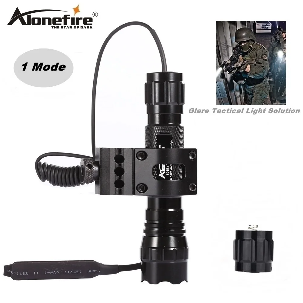Alonefire CREE XM-L2 светодиодный тактический вспышки светильник 501B фонарь 20 мм рейку Airsoft прицел ружья светильник 18650 батарея - Цвет: Бежевый