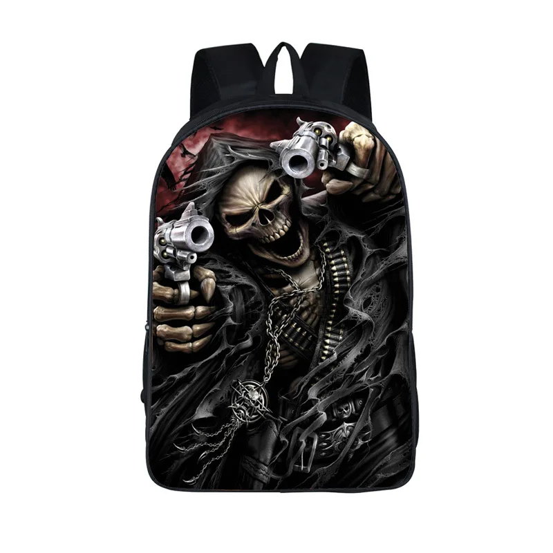 Рюкзак Rock Cold Skull, школьная сумка в стиле аниме, Мультяшные рюкзаки, Детская мода, рюкзак для ноутбука, рюкзак для путешествий для мальчиков-подростков - Цвет: Skull Backpack 03