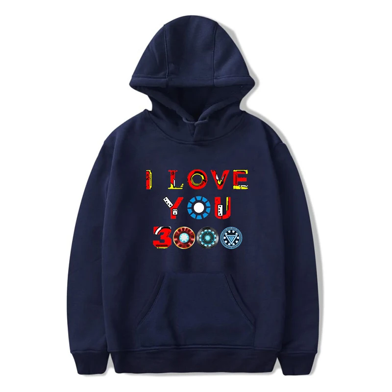 Новинка модные толстовки I Love You 3000 раз свитшоты повседневный пуловер с капюшоном