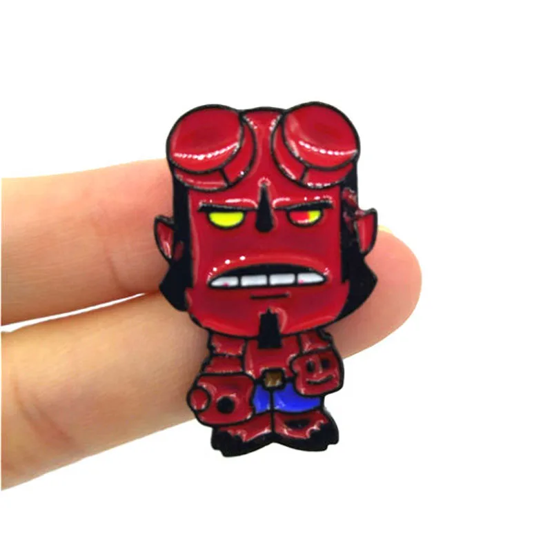 Забавные эмалированные Броши Hellboy в стиле 90 х годов для пары детей мужчин женщин