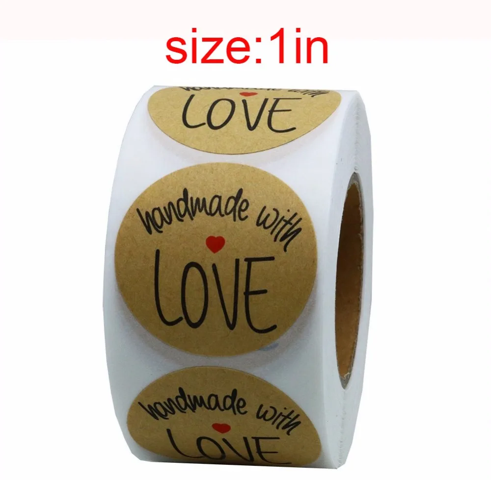 500 шт 1 дюйм Спасибо наклейки на конверте круглые натуральные Крафт ручной работы