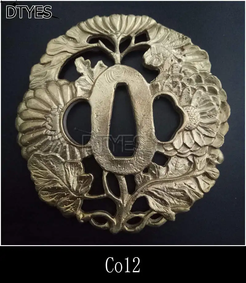 Высокое качество японские аксессуары для мечей Tsuba медная защита меч фитинги для Катана вакизаши Танто Co01-Co16 - Цвет: Co12