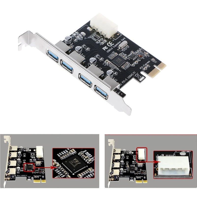 Адаптер для карты расширения SuperSpeed USB 3 0 PCI E PCIE 4 Порта Express|3.0 pci|usb 3.0 pcipcie pci adapter |