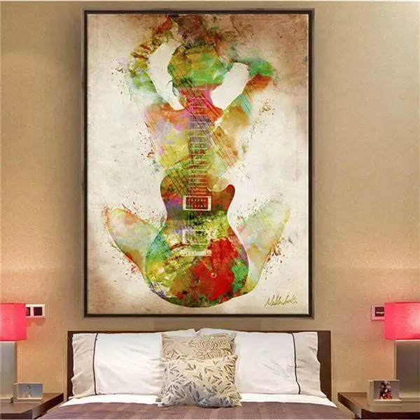 Мечта о музыкальном красочном абстрактном холсте картина маслом декор для