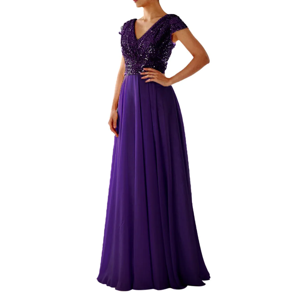 Женское платье с блестками JAYCOSIN элегантное вечернее составного кроя коротким