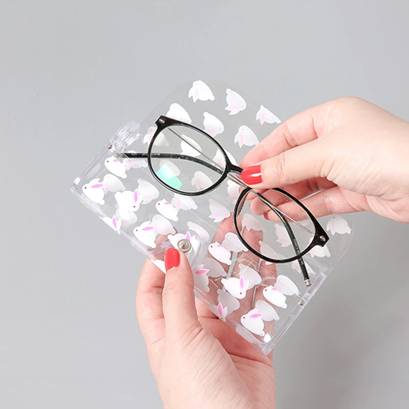 Синий слон 1 шт. прозрачный портативный мультфильм очки чехол защитный милые