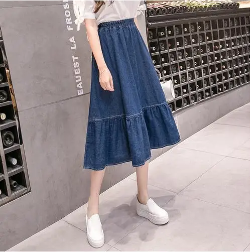 Женские прямые джинсы faldas mujer moda синие шорты с высокой талией и эластичной