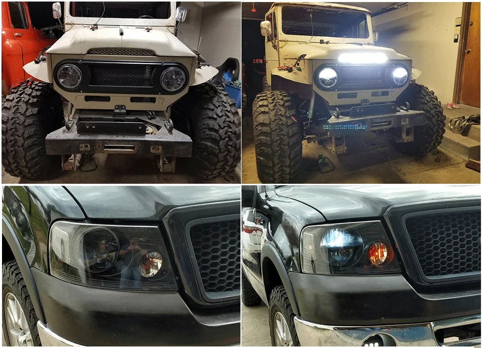 2 шт. 7 дюймов светодиодный светильник на голову для Lada 4x4 urban Niva " проектор светильник на голову Замена для Jeep wrangler JK LJ TJ CJ