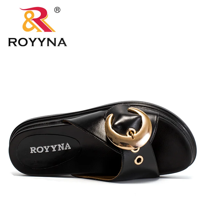 ROYYNA новые модные стильные женские тапочки на платформе летние туфли из