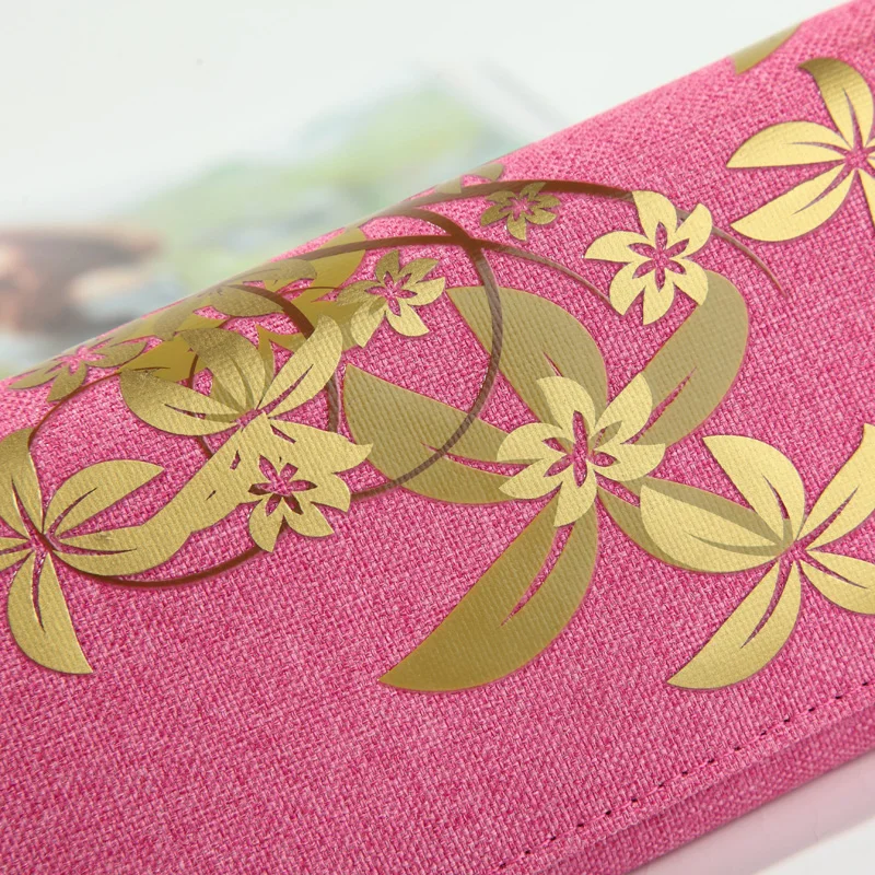 Холщовый кошелек с карманом на молнии вместительный женский бумажник из