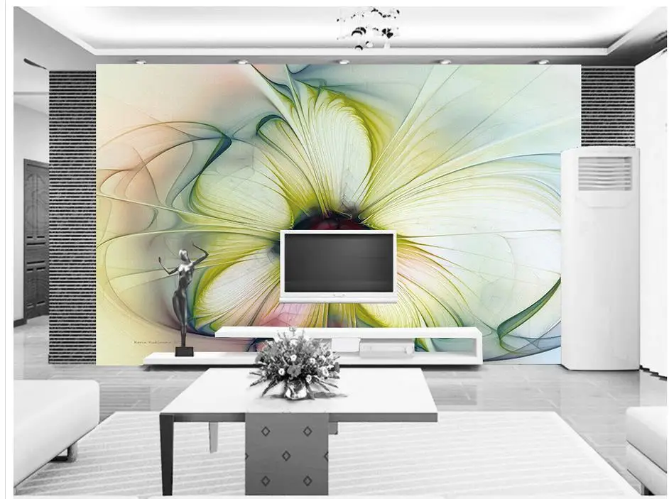Настенные 3D-обои для комнаты абстрактные разноцветные цветы индивидуальные обои