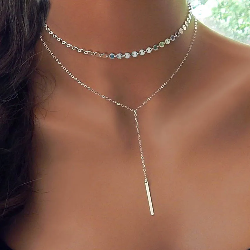 Новинка простая Женская цепочка для монет колье чокер ювелирное изделие collana Bijoux