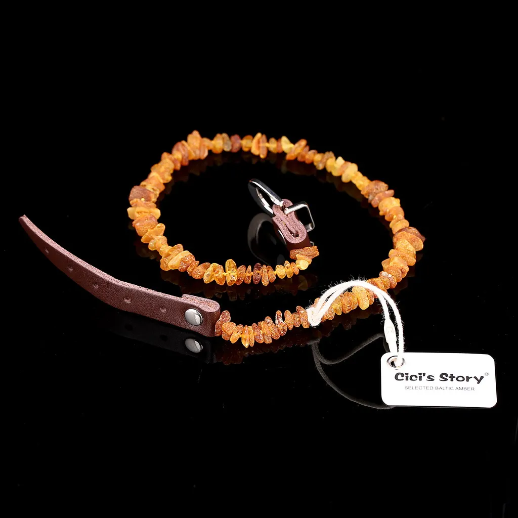 Baltic Amber блошиный ошейник с регулируемым кожаным ремешком для собак и кошек-лабораторное тестирование