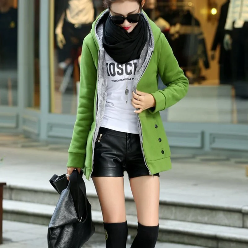 Женская толстовка большого размера Harajuku Повседневная однотонная на молнии с