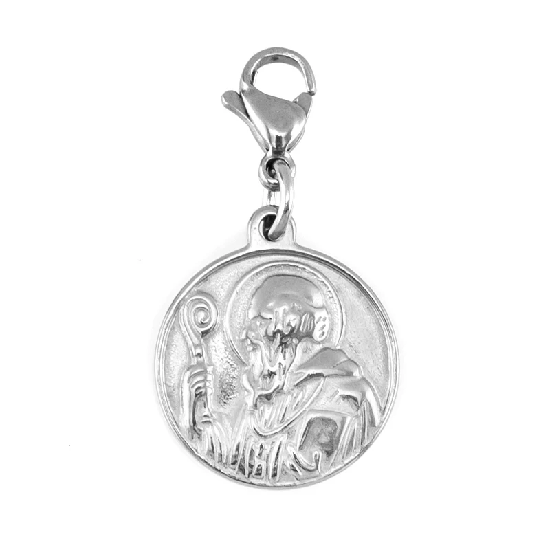 Wholesale 10pcs Cross Sentia Charms The Saint Benedict Medal Pendants Stainless Steel Juan Diego Tag with Lobster Clasp | Украшения и