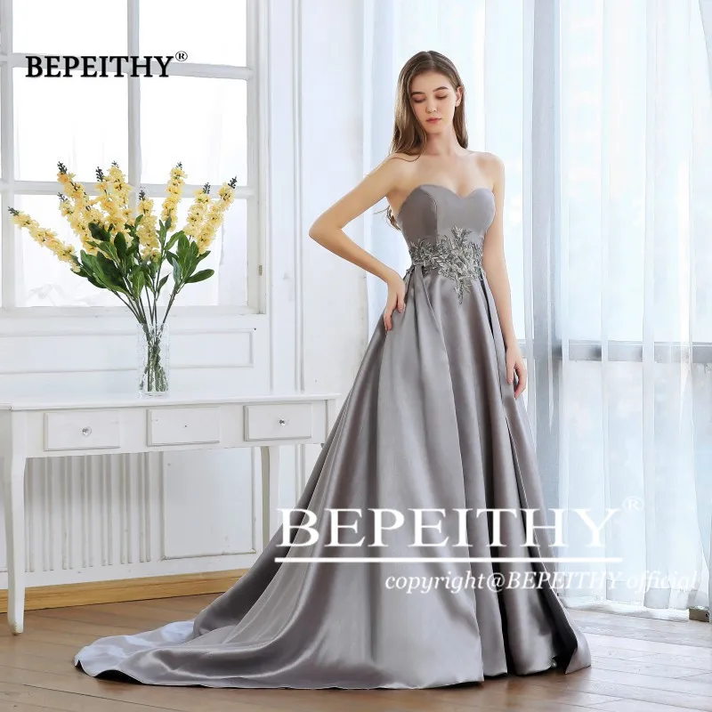 BEPEITHY 2021 милое платье De Soiree длинное вечернее с кружевом и бисером на талии для