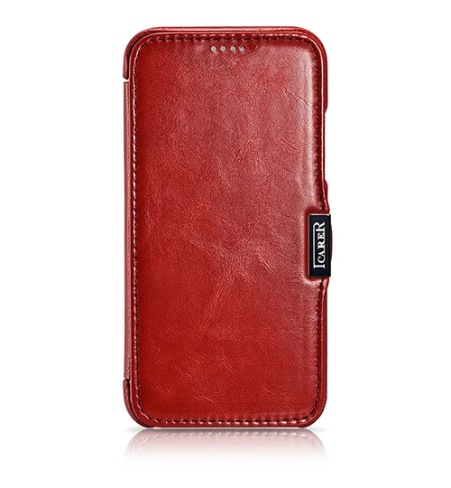 red Icarer чехол из натуральной кожи для iPhone 11 Pro Max 6 7 8 Plus XI XR XS MaX Магнитная застежка Ретро Тонкий флип-чехол для телефона - Цвет: red
