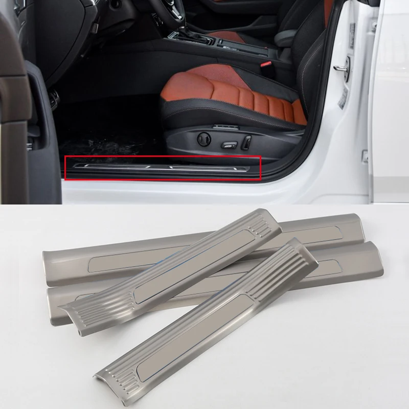 

For VW Volkswagen Arteon 2017 2018 2019 Stainless Steel Car Door Sill Scuff Threshold Plate Cover Trim 4pcs Car Styling