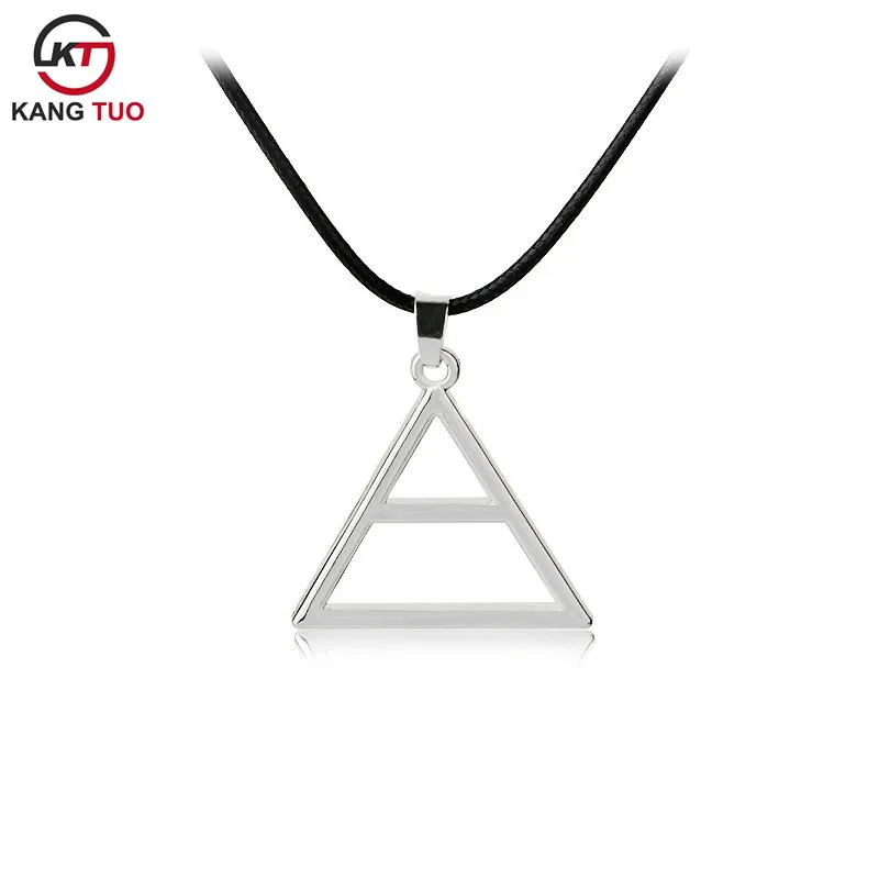 

Wholesale 20pcs/lot Movie 30 seconds to Mars Necklace Fashion Men Triangle Logo Pendant With Rope Chain accessories Gift