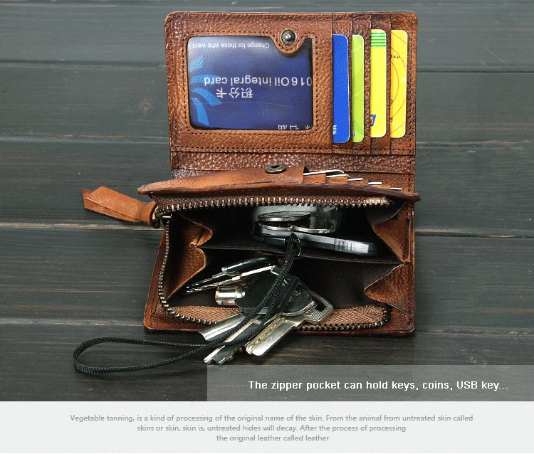 Кошелек мужской из натуральной кожи модный вертикальный короткий бумажник