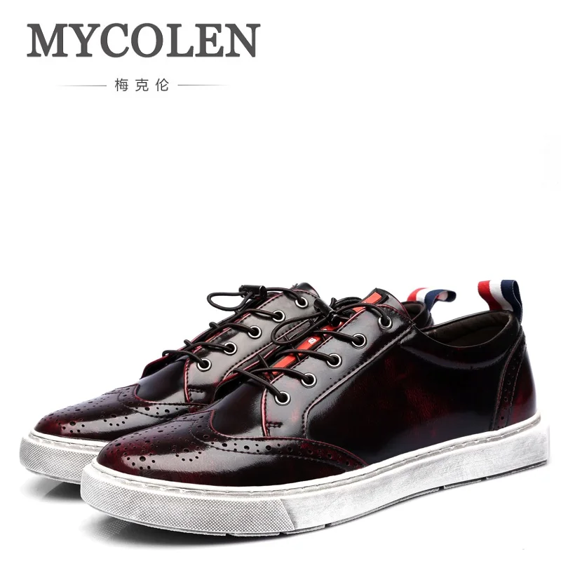 MYCOLEN/повседневная мужская обувь в стиле ретро из натуральной кожи с перфорацией