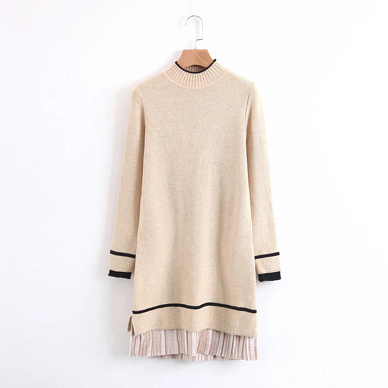 Для женщин модные трикотажные платья Новинка зимы бархатные шить Повседневное