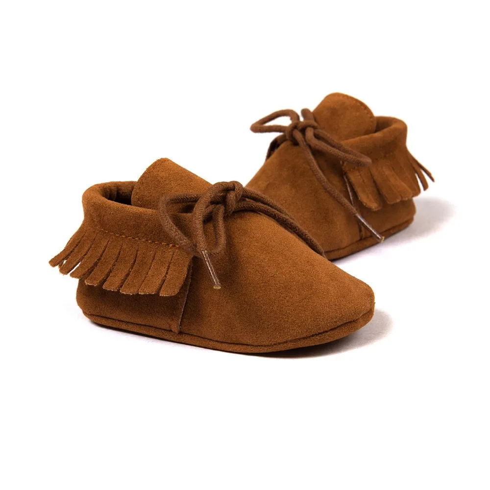 

Baby Boy Girl Moccasins Moccs Shoes First Walkers Bebe Fringe Soft Soled Non-slip Footwear Crib Shoes PU Suede Leather Newborn