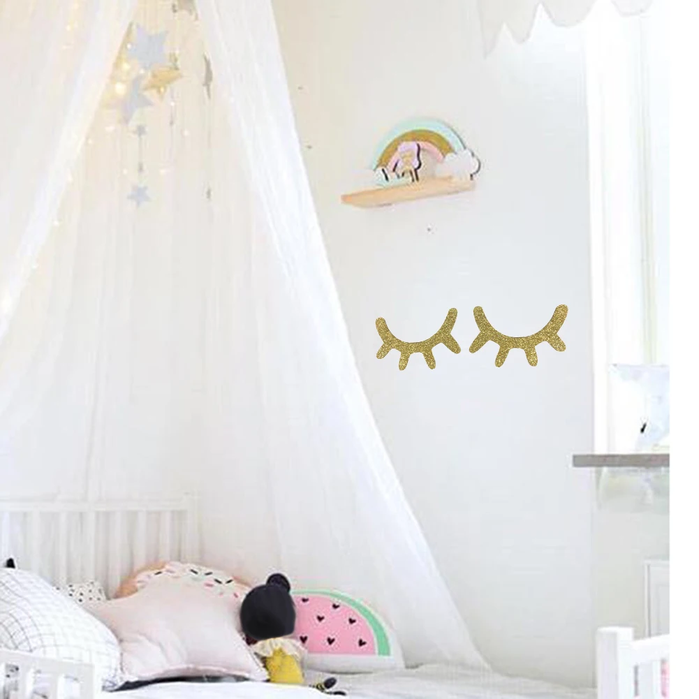 Горячая распродажа! 2 шт деревянные ресницы наклейки на стену s DIY дети спальня гостиная наклейка на стену украшение комнаты