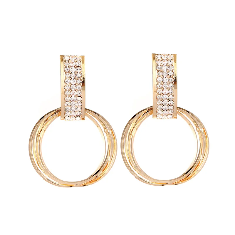 Zinc Alloy Round HOOP Earrings Simple Europe trendy style 2Color new arrival | Украшения и аксессуары