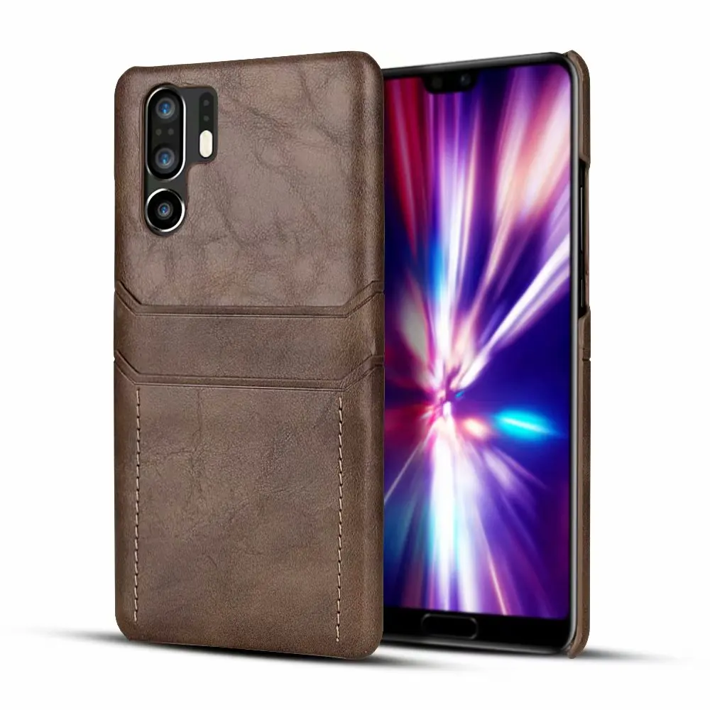 Cafee Роскошный кожаный чехол для huawei P30 P30 Pro Чехол 2 слота для карт матовая задняя крышка для huawei P30 P 30Pro P30pro Fundas чехол бампер - Цвет: Cafee