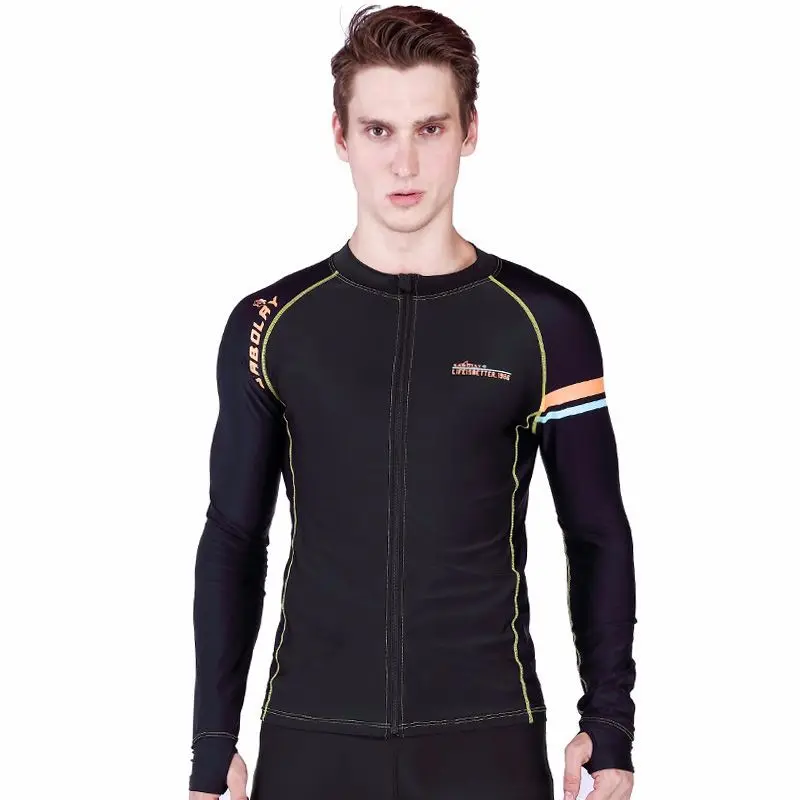 Only shirts SABOLAY, Мужской купальный костюм с длинным рукавом для женщин, для серфинга, Рашгард, Облегающая рубашка для плавания, быстросохнущая, анти-УФ Рашгард для мужчин, плюс куртка J - Цвет: Only shirts