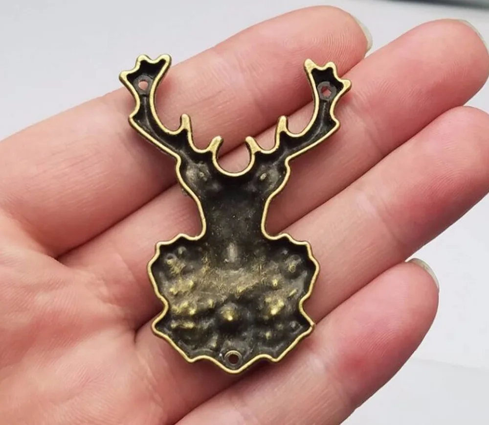 

5pcs/lot--51x38mm, Antique silver plated/bronze plated Deer Head Antlers Charms,DIY supplies,Jewelry accessories