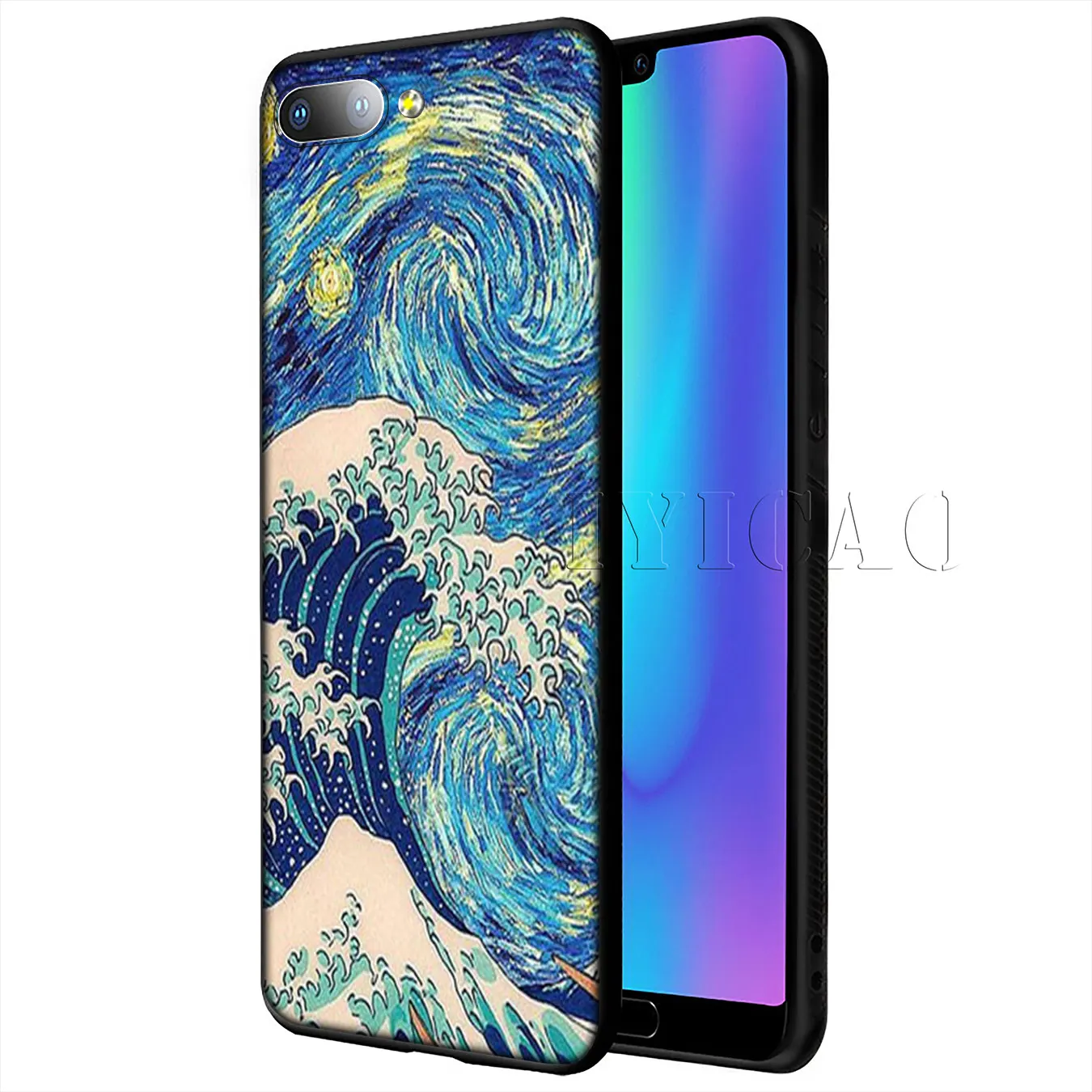IYICAO The Great Wave Off Kanagawa Soft Case for Huawei Y9 Y7 Y6 Prime 2019 Cover Honor 20 8C 8X 8 9 9X 10 Lite 7C 7X 7A Pro |