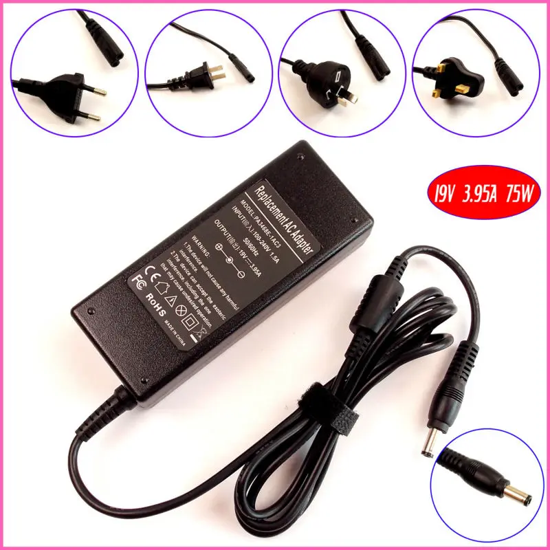 

19V 3.95A 75W Laptop AC Adapter Charger for Toshiba Satellite A200 A200-26D A205 A205-S5000 A205-S5803 A210 A505 A355-S6944