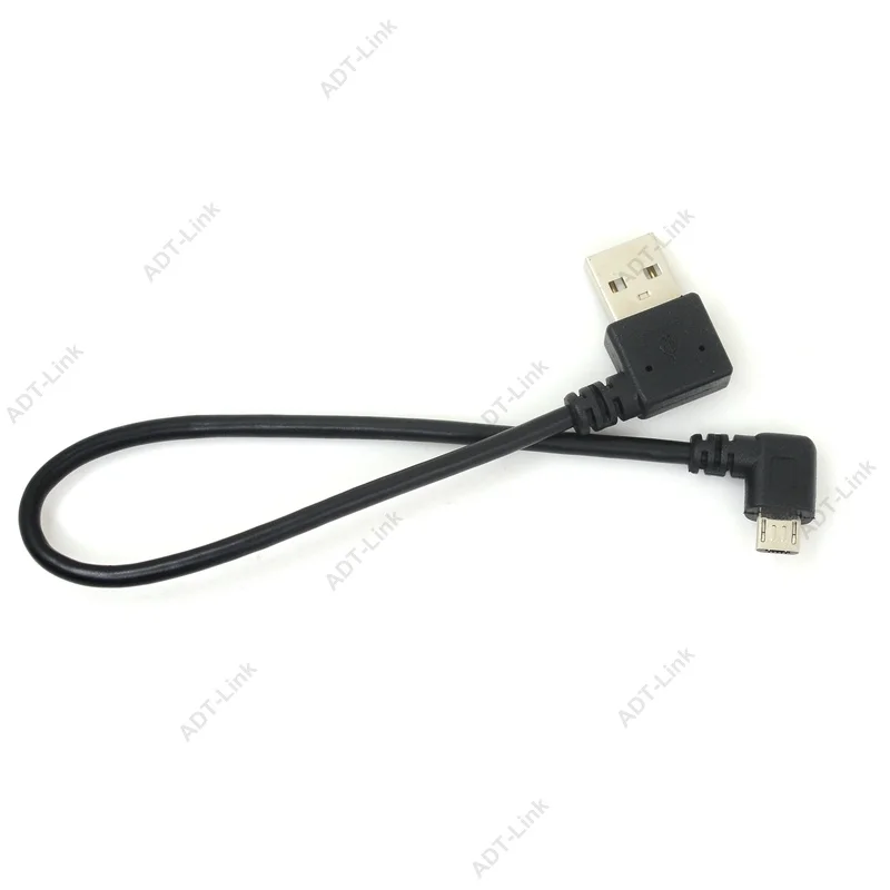 25 см короткий 90 градусов левый правый угловой USB 2,0 A штекер Micro USB B Мужской кабель правый левый угол синхронизации данных и зарядки удлинитель